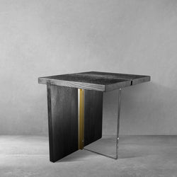 Division End Table - Charred Oak